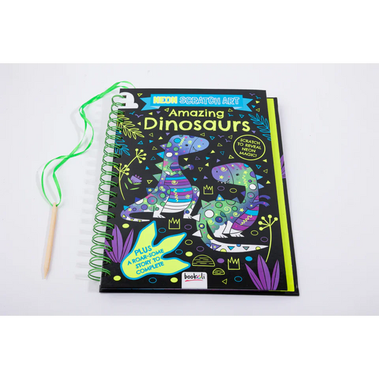 Neon Scratch Art Amazing Dinosaurs