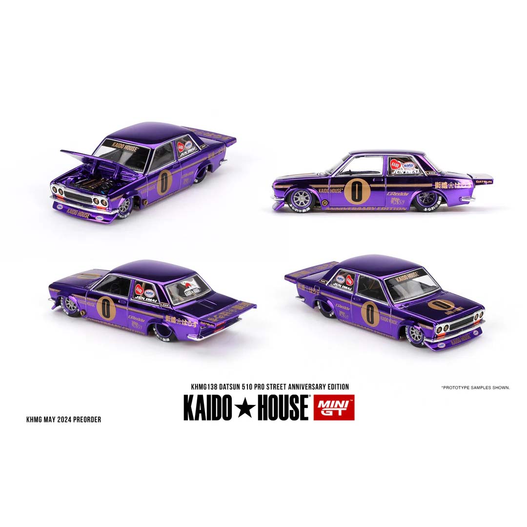 Kaido House KHMG138 – Datsun 510 Pro Street Anniversary Edition (1:64 Die-Cast Model)
