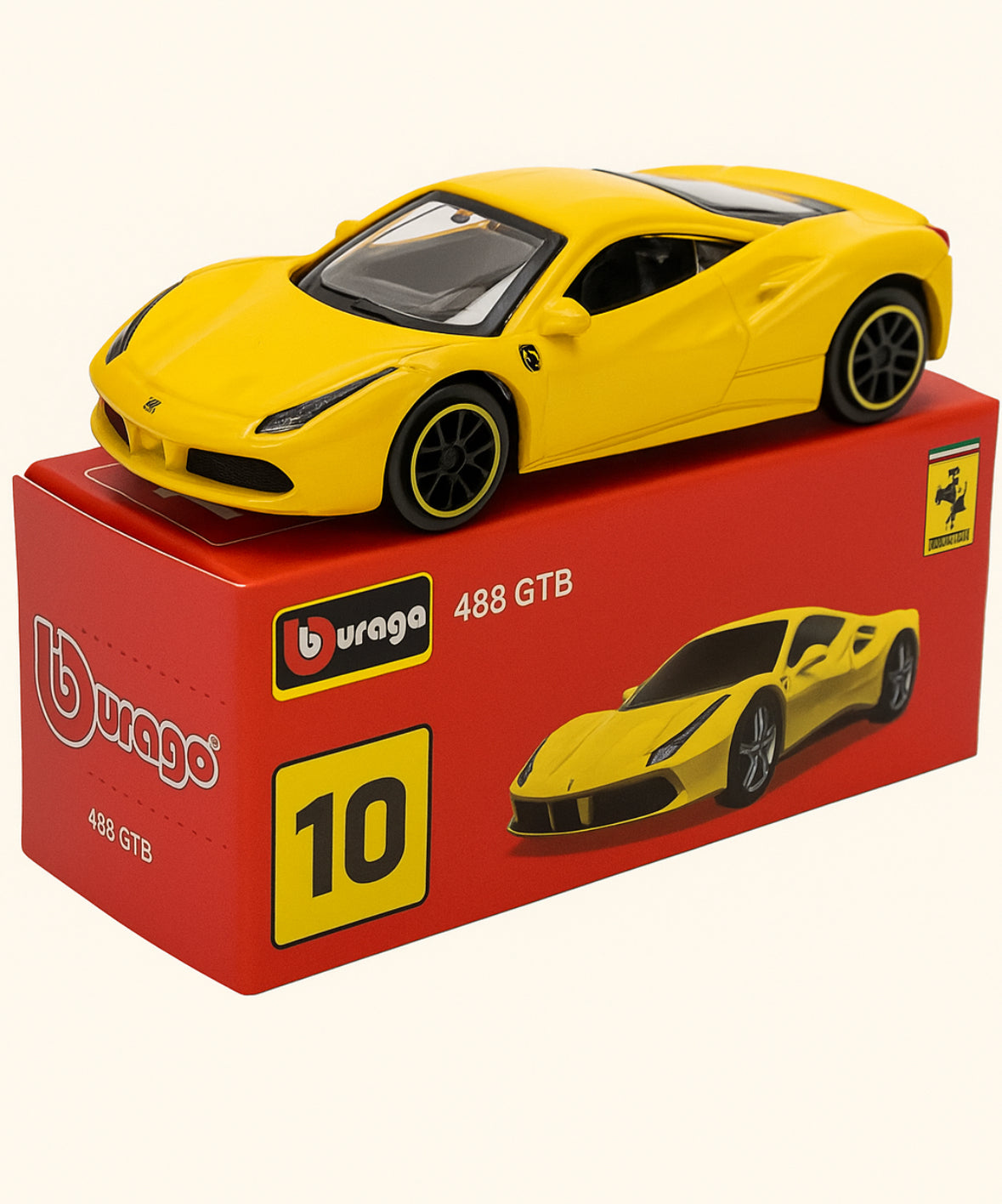 Bburago Ferrari 488 GTB Die-Cast Model (Yellow)