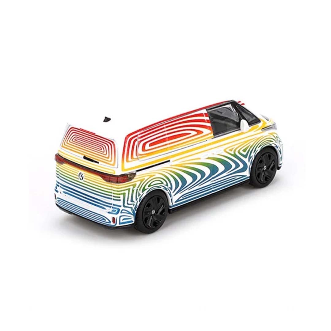 Mini GT 1/64 Volkswagen ID. Buzz Prototype Rainbow RHD Diecast Scale Model Car