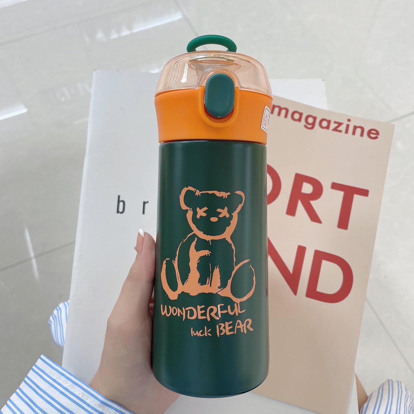 You Cup : Stainless Steel Water Bottle For Kids 380 ML (Green)