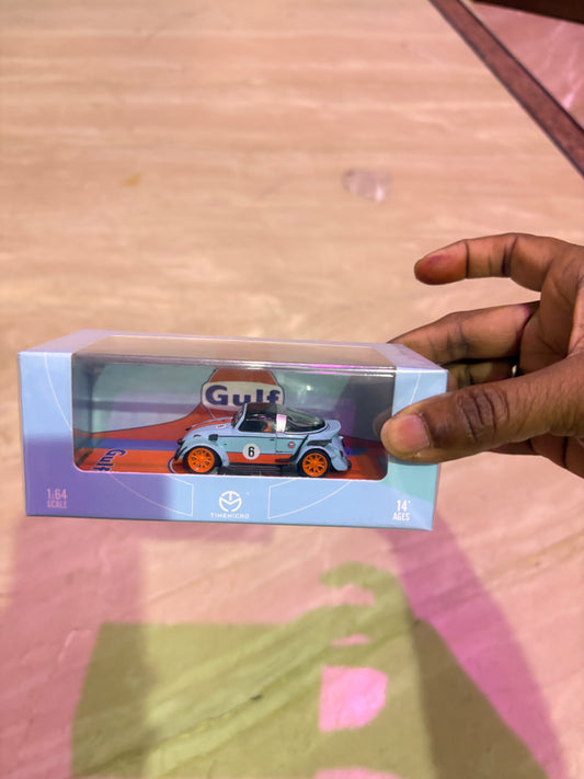 TIMEMICRO Gulf Die-Cast Car | 1:64 Scale Collectible Model (White)TM643630