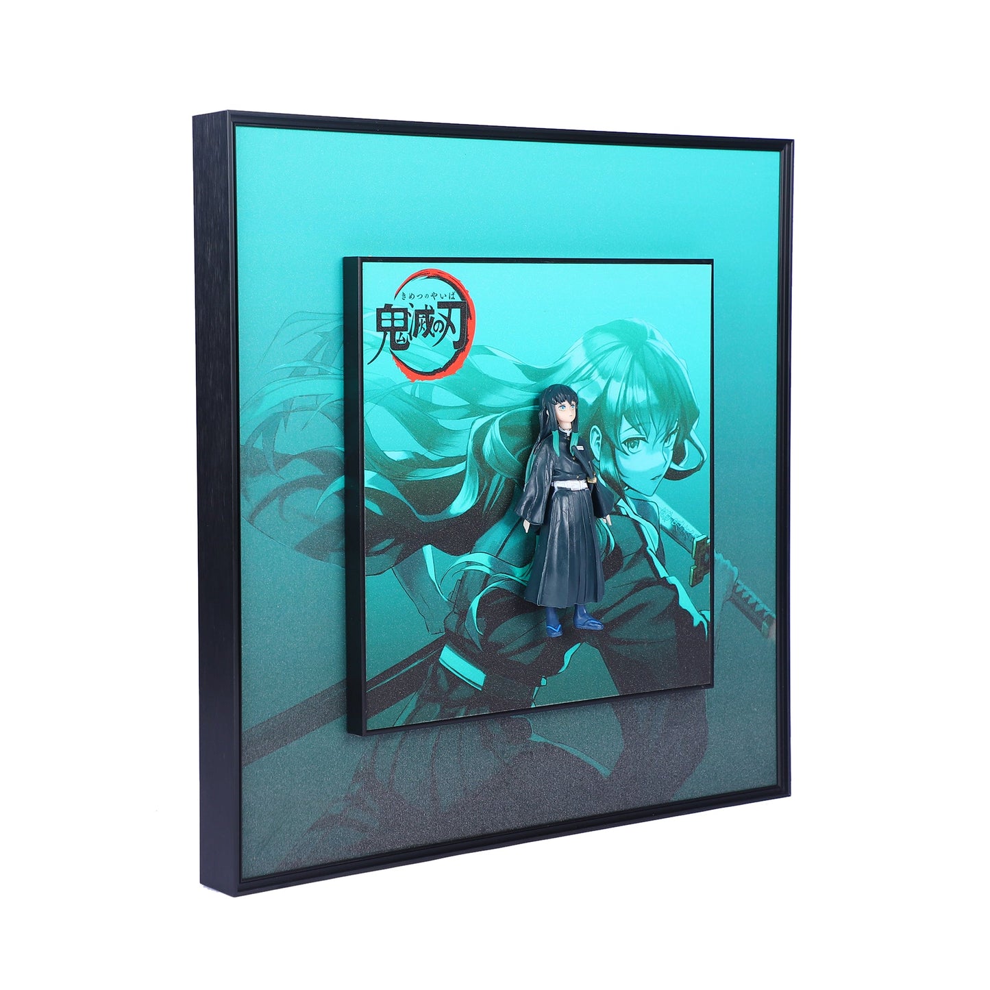 3D Muichiro Tokito Demon Slayer Decorative Wall Frames – 40x40 cm | Dynamic Superhero Wall Art for Collectors