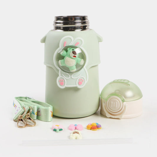 Happy Baby Bear Stainless Steel Water Bottle For Kids 600 ML (Green)