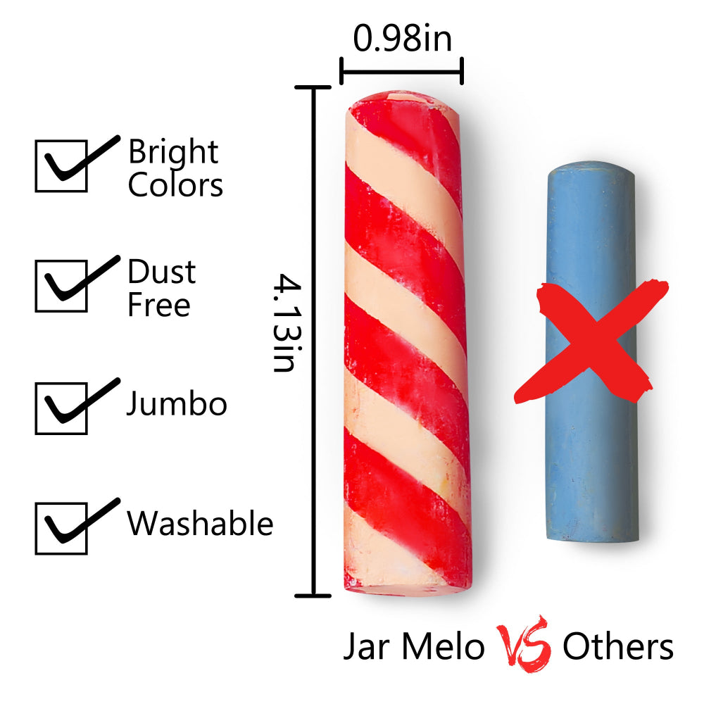 Jar Melo Jumbo Sidewalk Chalk - 24 Colors Kit with 2 Holder-Arts & Crafts-Jarmelo-Toycra