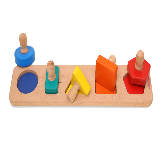 Open Ended First Jumbo Knob Wooden Shape Puzzle-Motor Skills-Open Ended-Toycra
