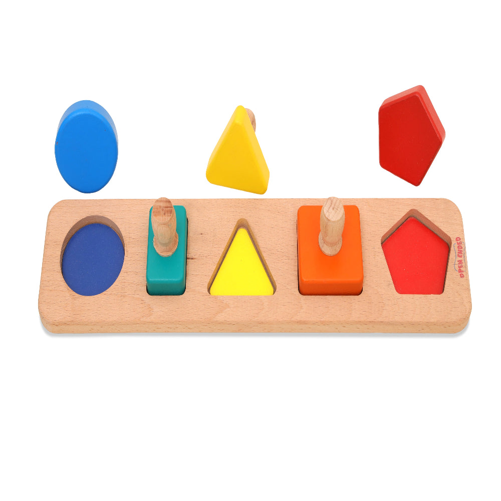 Open Ended First Jumbo Knob Wooden Shape Puzzle-Motor Skills-Open Ended-Toycra