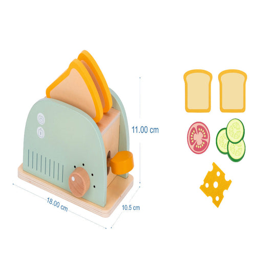 Open Ended Little Chef's Toaster Set -6 Pieces-Pretend Play-Open Ended-Toycra