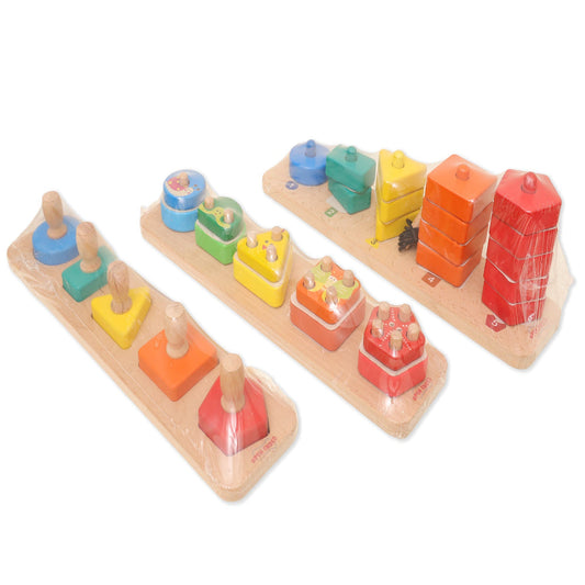 Open Ended Montessori Multi Peg Shape Stacker-Motor Skills-Open Ended-Toycra