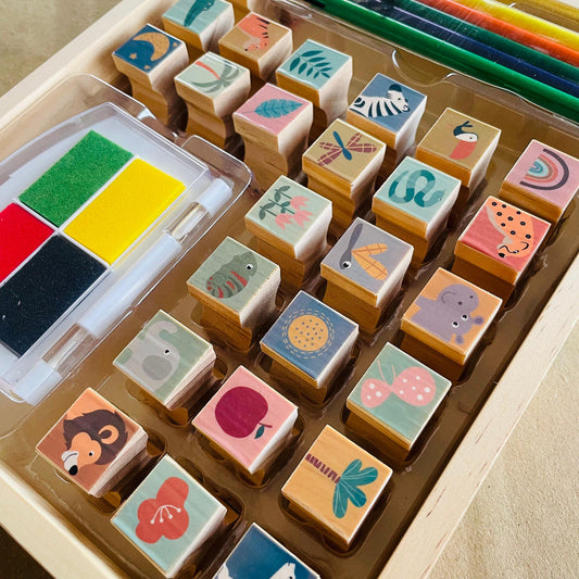 Open Ended My Wooden Stamp Kit - Jungle Safari-Arts & Crafts-Open Ended-Toycra