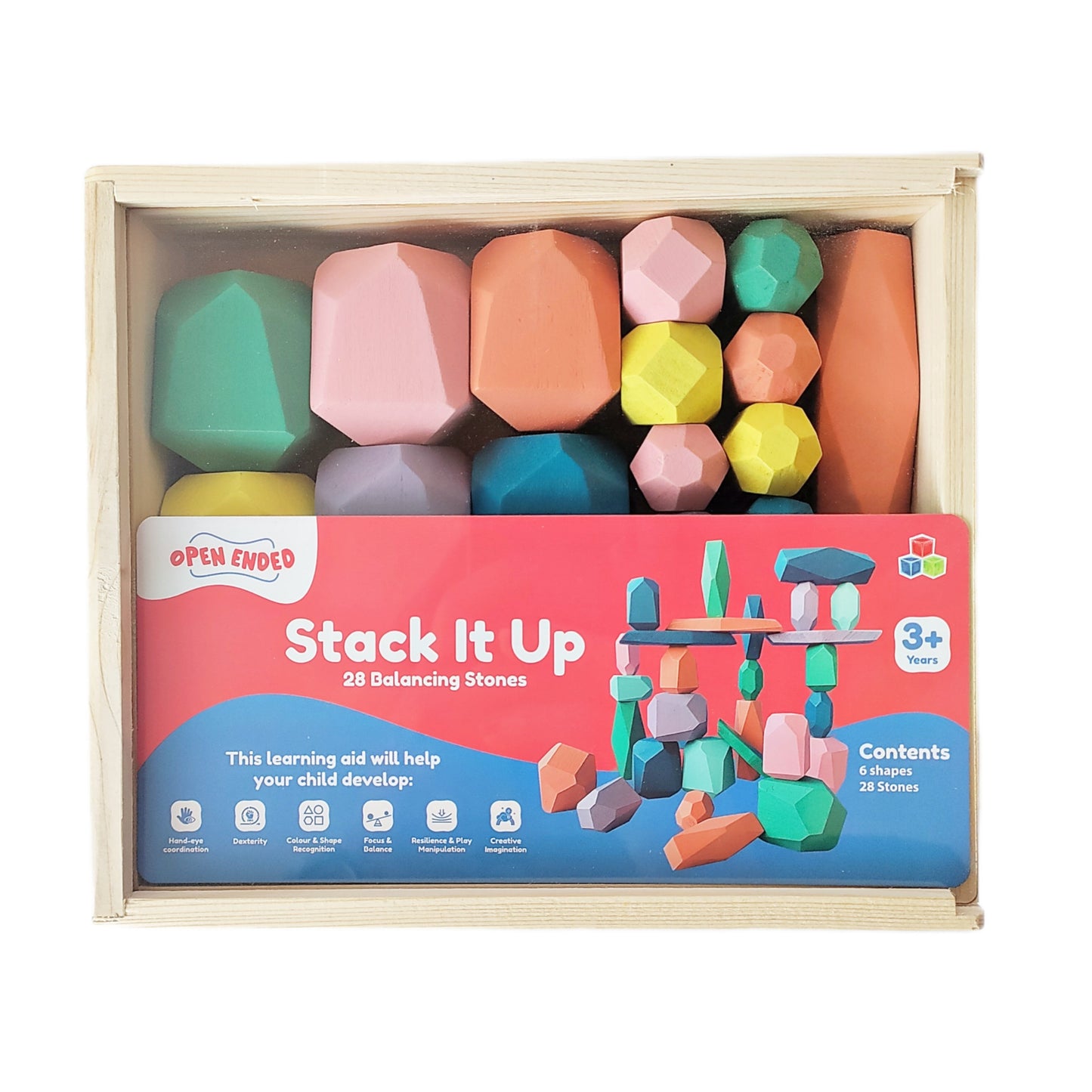 Open Ended Stack It Up - 28 pcs Balancing Stones-Motor Skills-Open Ended-Toycra