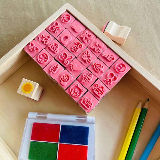 Open Ended Wooden Stamp Kit - My World-Arts & Crafts-Open Ended-Toycra