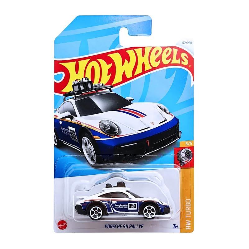 Hot Wheels Porsche 911 Rallye HW Turbo for Ages 3 and Up (White/Blue)