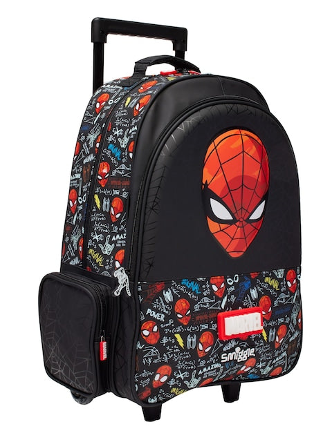 Smiggle School Bag : Spider-Man Colorful & Stylish 18 Inch Trolley Backpack for Kids