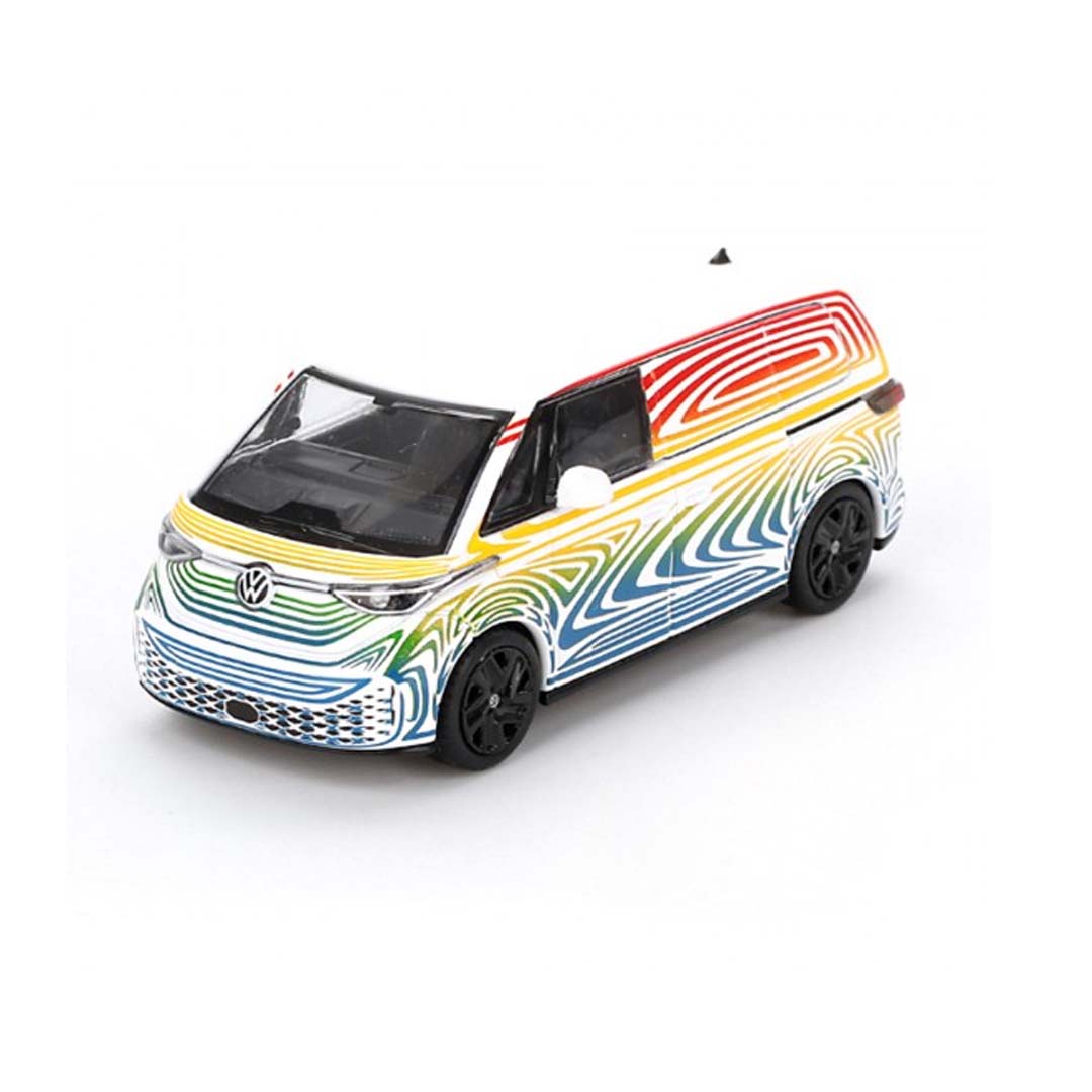 Mini GT 1/64 Volkswagen ID. Buzz Prototype Rainbow RHD Diecast Scale Model Car