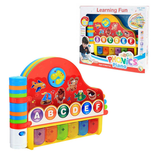 Phonics Piano for Kids – Infant Learning Toy with Lights, Music, and ABC Keys | Musical Instrument Gift for Toddlers Ages 18+ Months