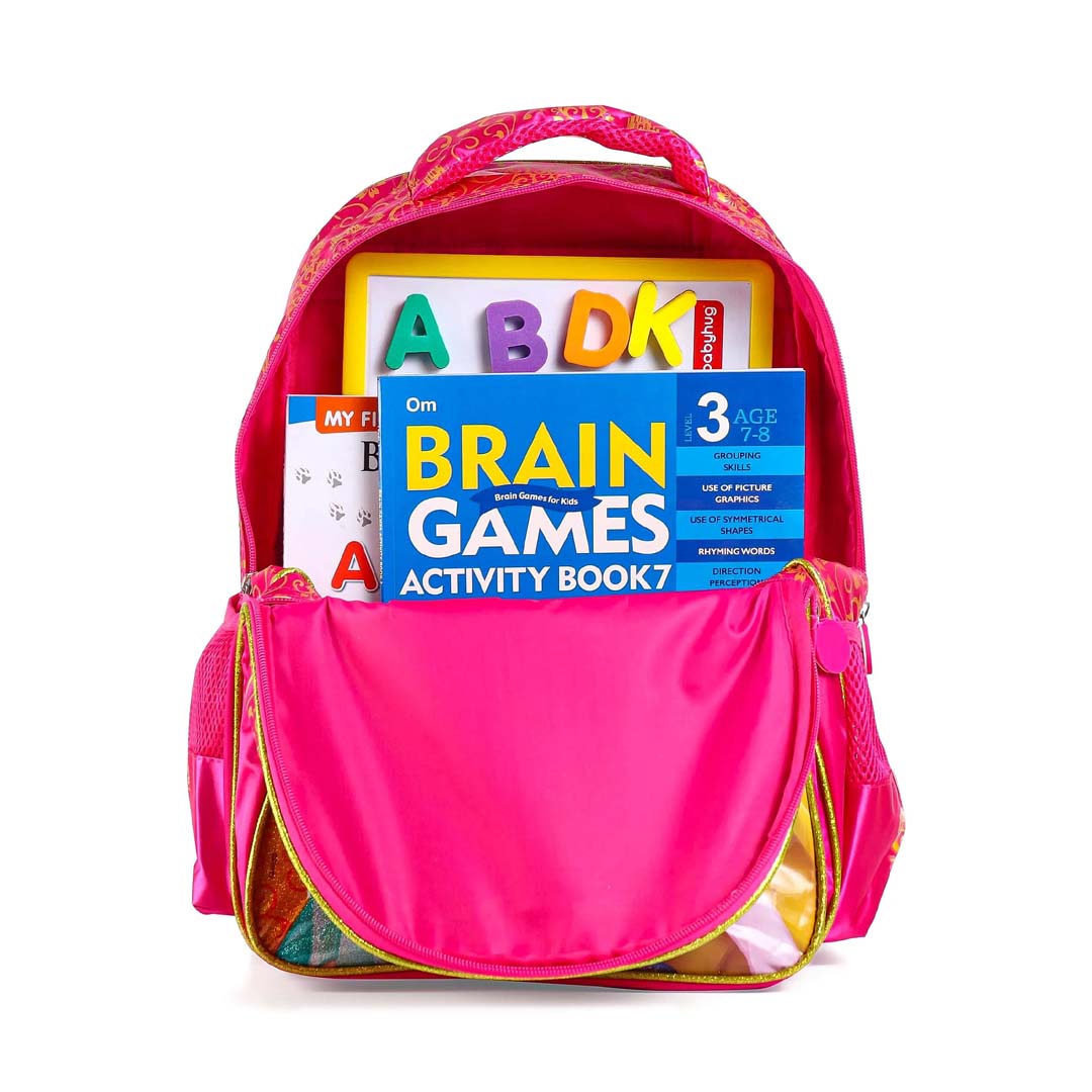 STRIDERS Disney Princess Premium School Backpack Pink and Gold - 14 inches