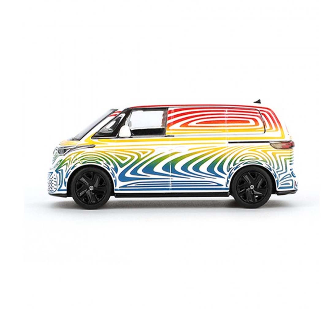 Mini GT 1/64 Volkswagen ID. Buzz Prototype Rainbow RHD Diecast Scale Model Car