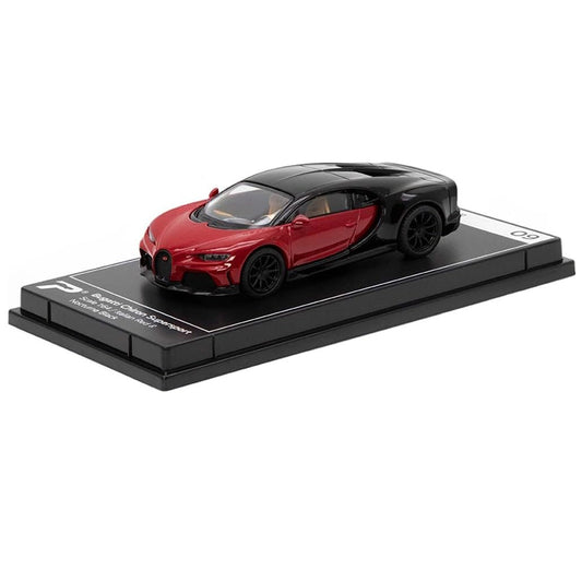 PosterCars 1:64 Bugatti Chiron Supersport – Red & Black | Hypercar League Premium Diecast Collectible