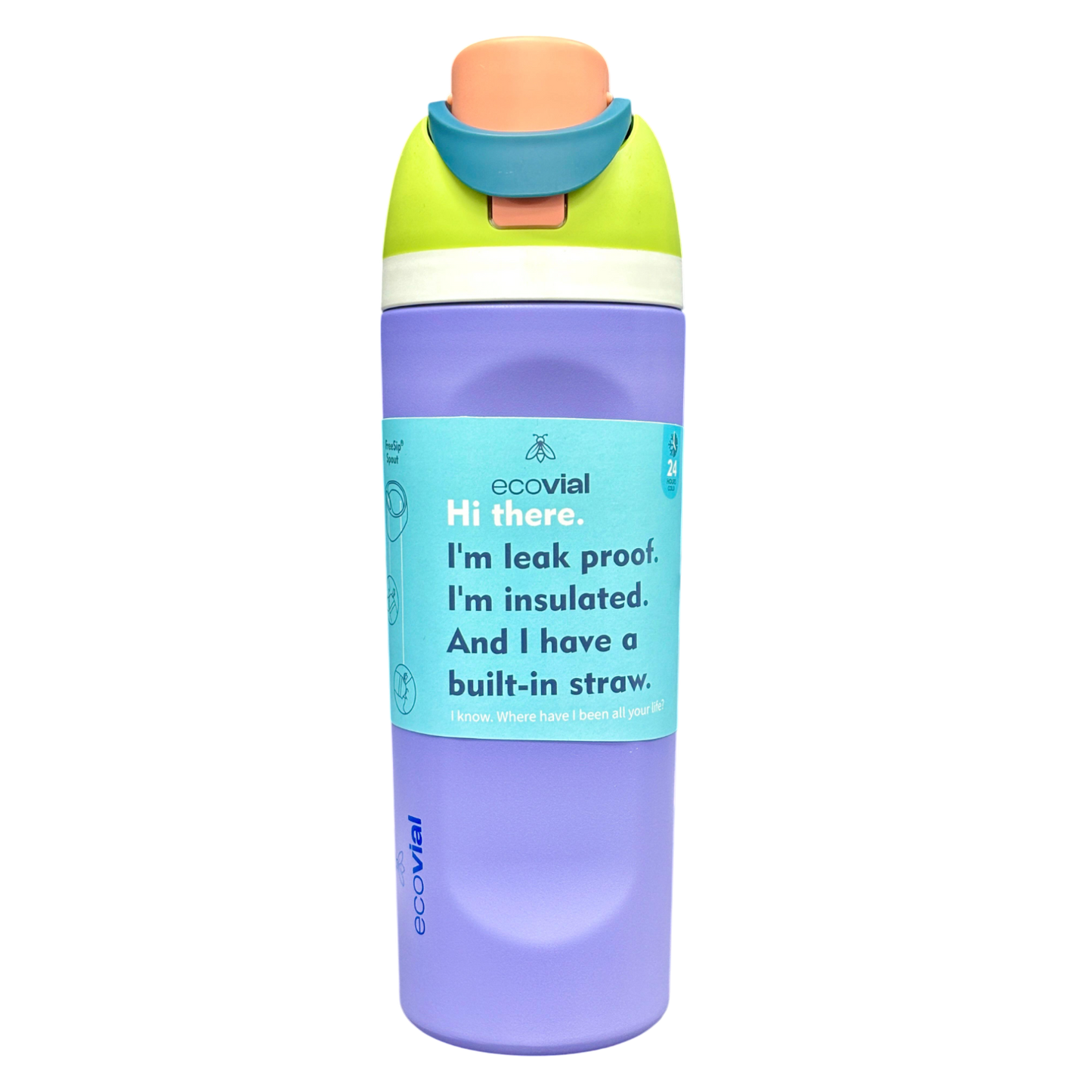 Ecovial 19 OZ - Vacuum Bottle Sip n Swig 570 ML (Purple)