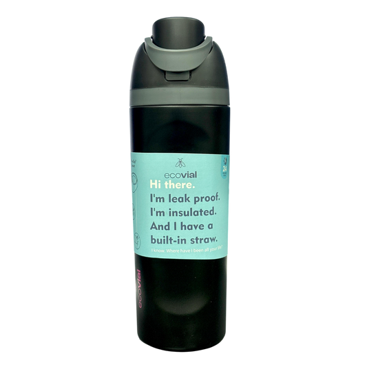 Ecovial 19 OZ - Vacuum Bottle Sip n Swig 570 ML (Black)