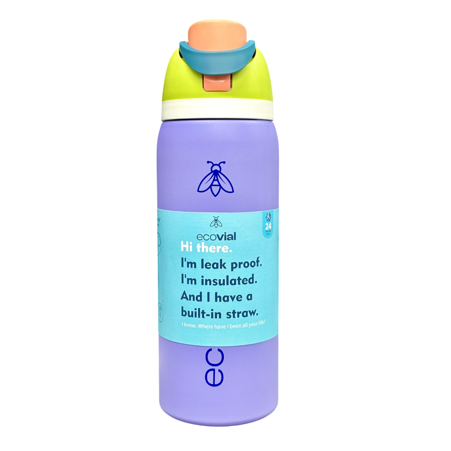 Ecovial 32 OZ - Vacuum Bottle Sip n Swig 960 ML (Purple)