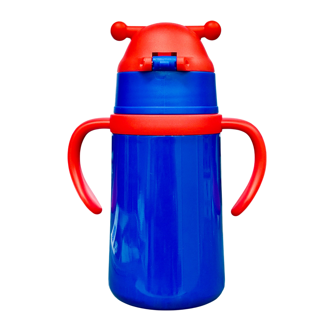 Super Wings Stainless Steel Water Bottle For Kids with Straw 400 ML