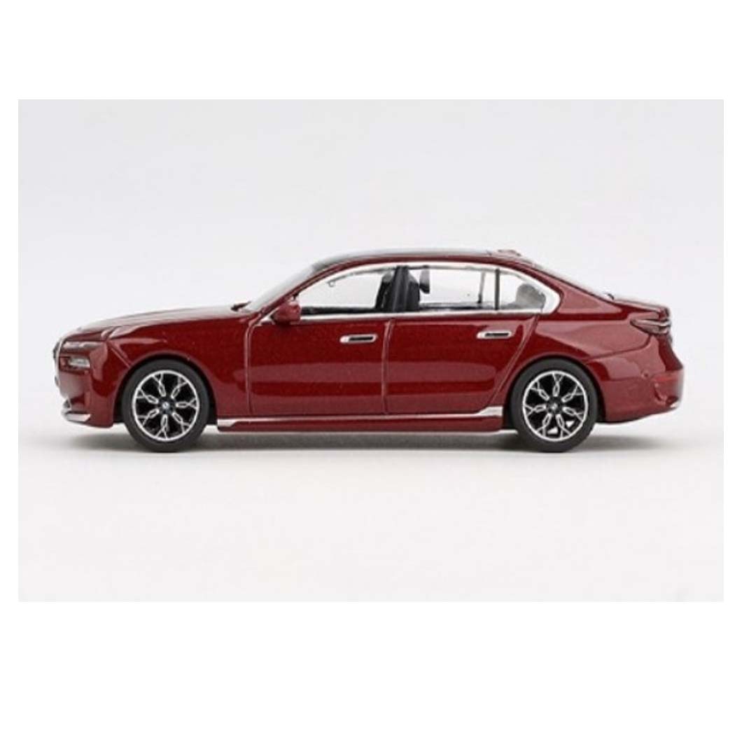 MINI GT BMW i7 xDrive60 – Aventurin Red Metallic – 1:64 Diecast Model