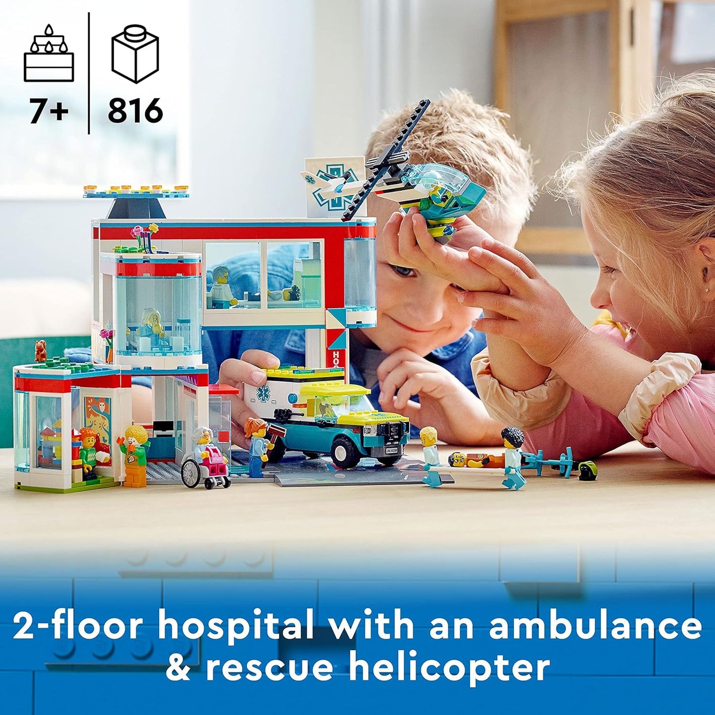 LEGO 60330 City Hospital Building Kit (816 Pieces)