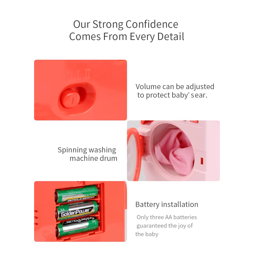 Children's Washing Machine Toy Simulation Dress up Mini Washing Machine Toy With Music