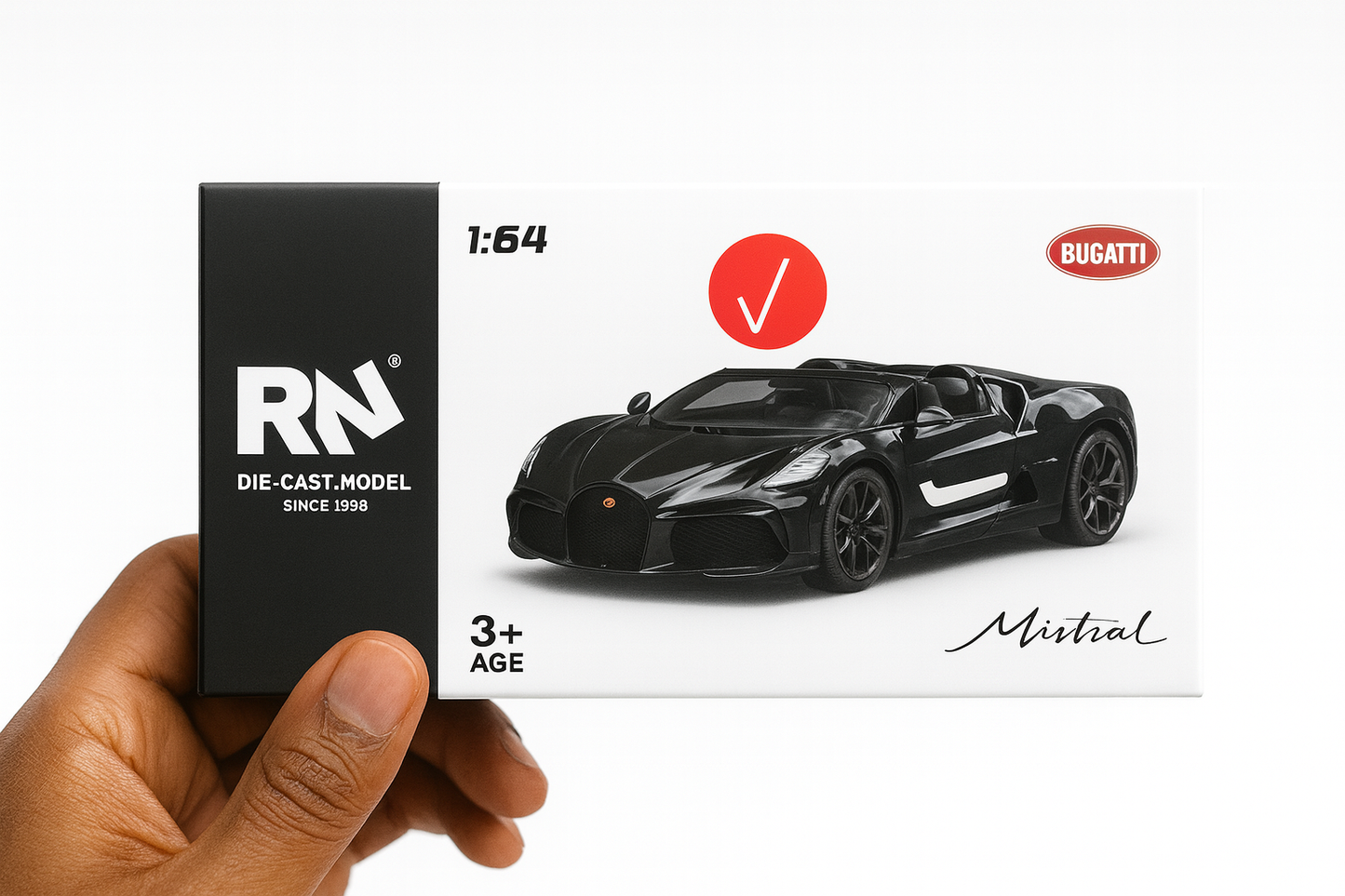 RW Bugatti Mistral 1:64 Die-Cast Model – Premium Black Edition