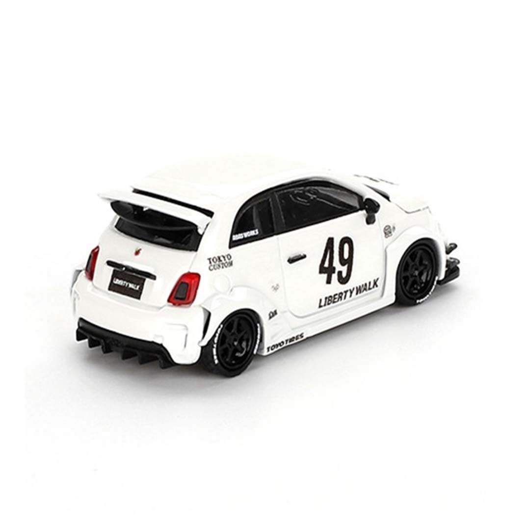 Mini GT 1/64 LB-WORKS x Abas Works ABARTH 595 Gara White LHD Diecast Scale Model Car