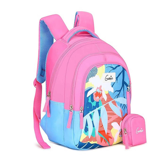 Genie School Bags Dove Kids Backpack – 15" Cute & Colorful Bag for Girls with Happy Pouch