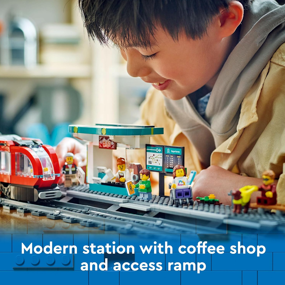 LEGO City 60423 Downtown Tram and Station Toy Set Building Blocks (811 Pieces)