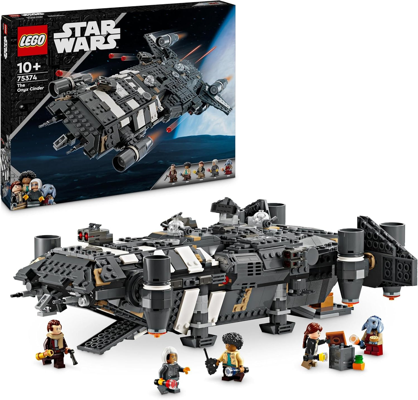 LEGO 75374 Star Wars: Skeleton Crew – The Onyx Cinder Starship Building Set