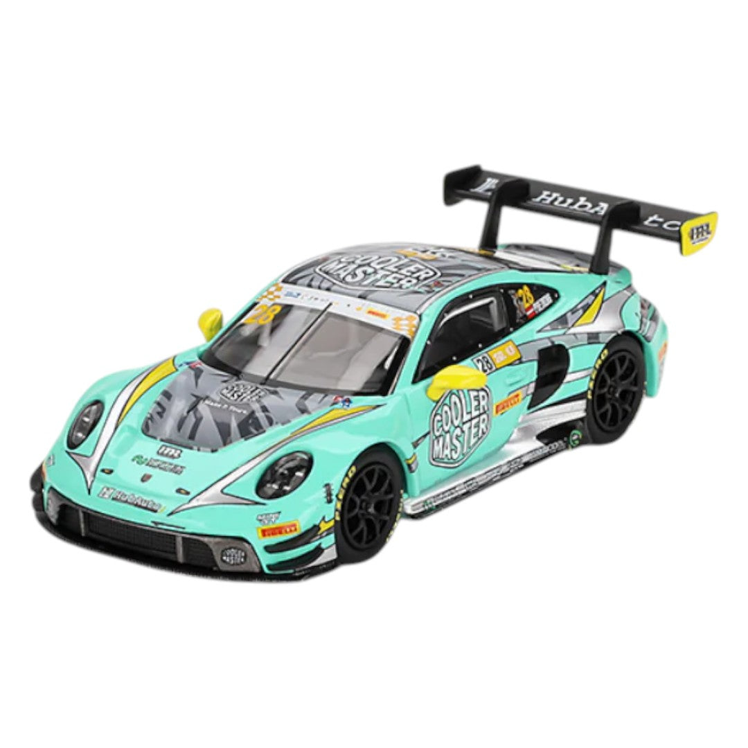 Mini GT #804: Porsche 911 GT3 R #28 HubAuto Racing 2023 FIA GT World Cup 70th Macau Grand Prix 1:64