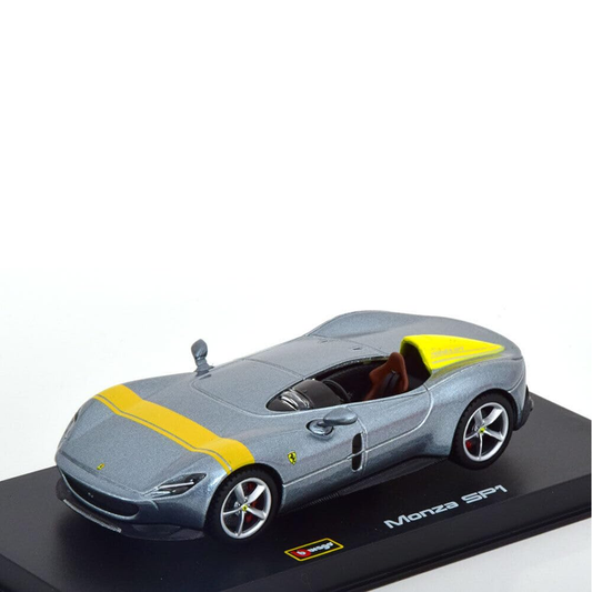 Bburago - 1/64Scale Model Compatible with Ferrari Monza SP-1 2024 Signature Series Sports Car Model (Silver) Age 14+