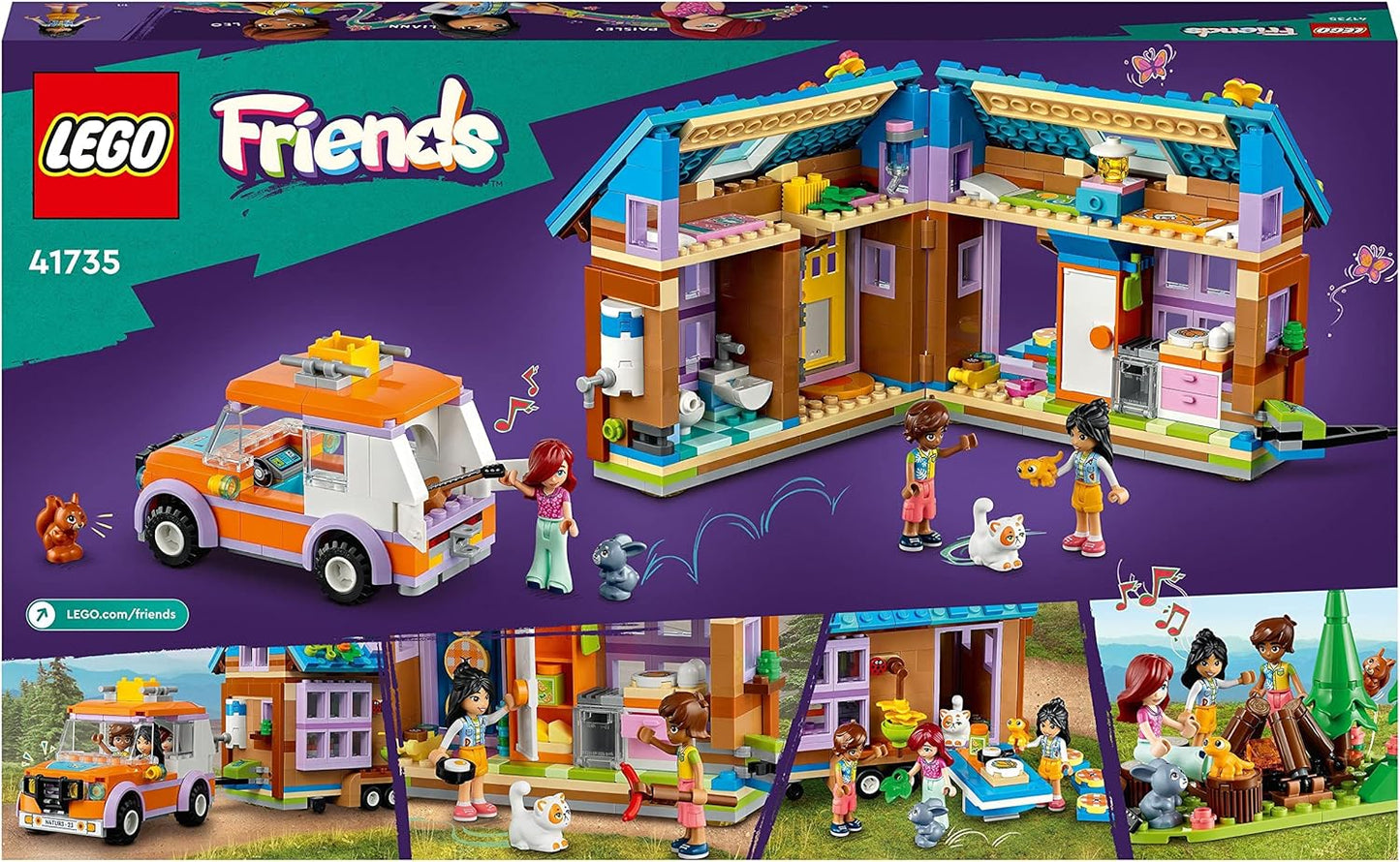 LEGO 41735 Friends Mobile Tiny House, Forest Camping Opening Dollshouse Playset with Toy Car