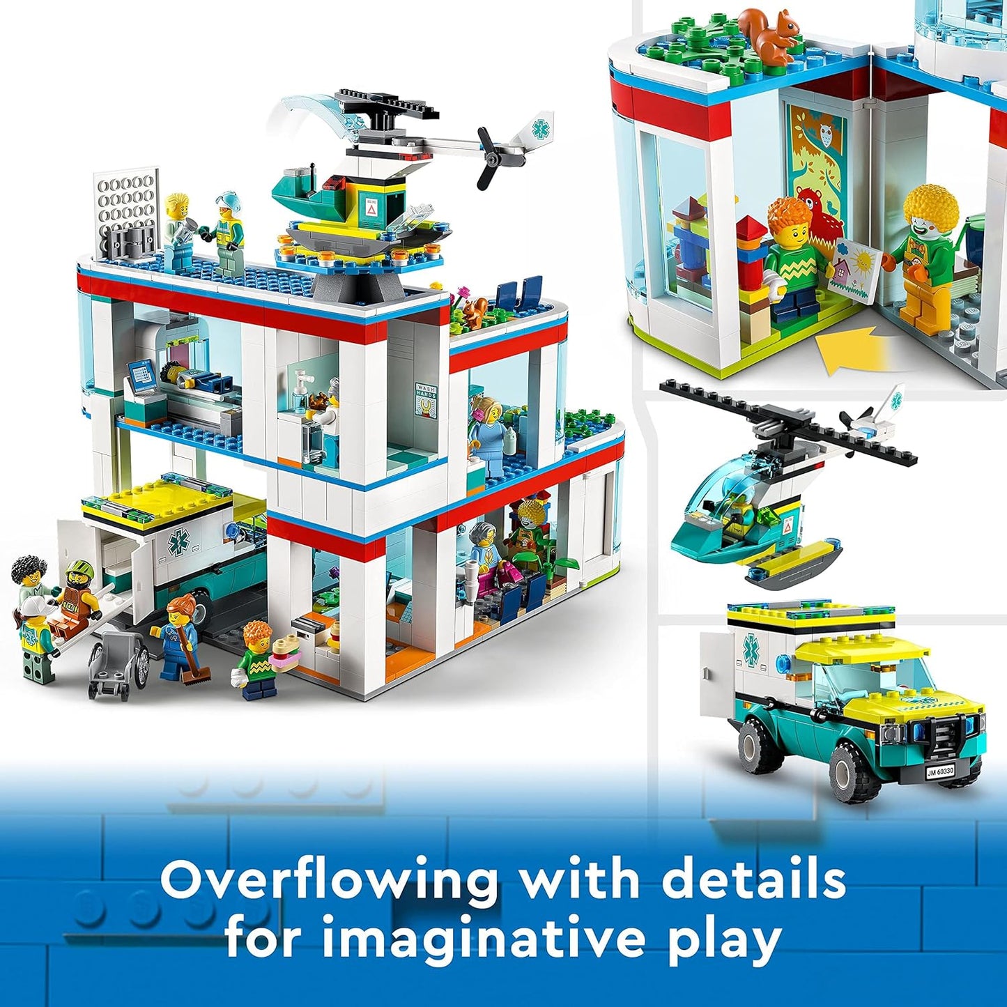 LEGO 60330 City Hospital Building Kit (816 Pieces)