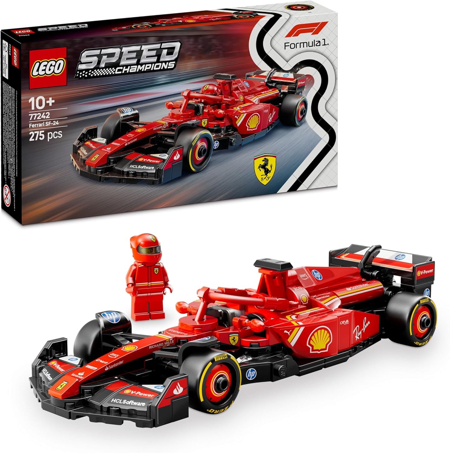 LEGO 77242 Speed Champions Ferrari SF-24 Formula 1 Race Car Building Set