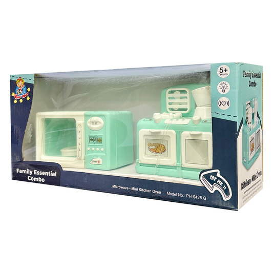 Pablo Honey Mini Microwave, Kitchen Oven Household Play Set (Blue)