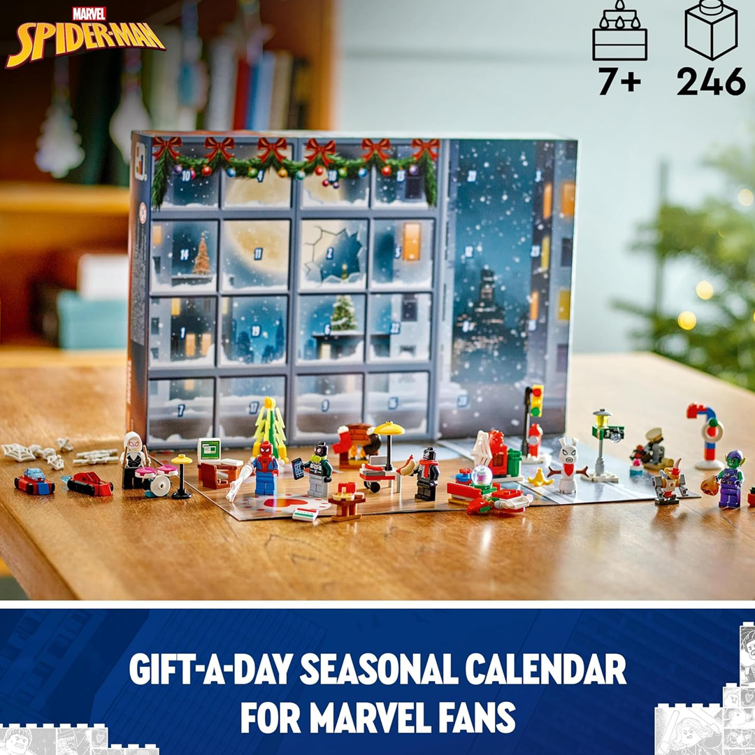 LEGO 76293 Marvel Spider-Man Advent Calendar, Buildable Christmas (246 Pieces)