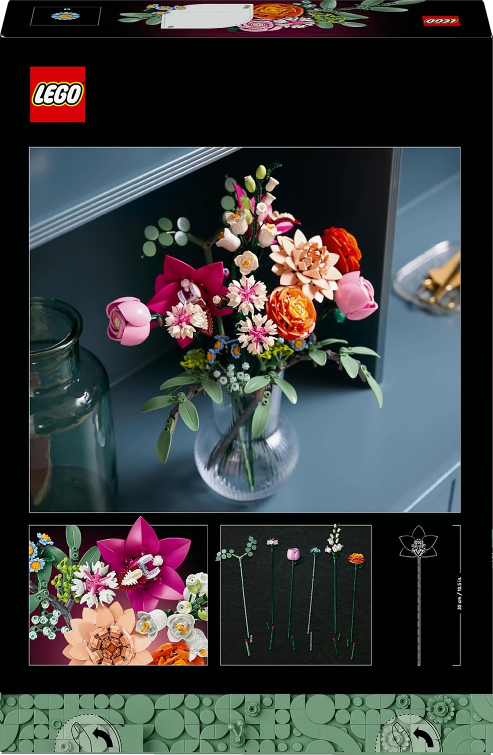 LEGO 10342 Botanicals Pretty Pink Flower Bouquet Set (749 Pieces)