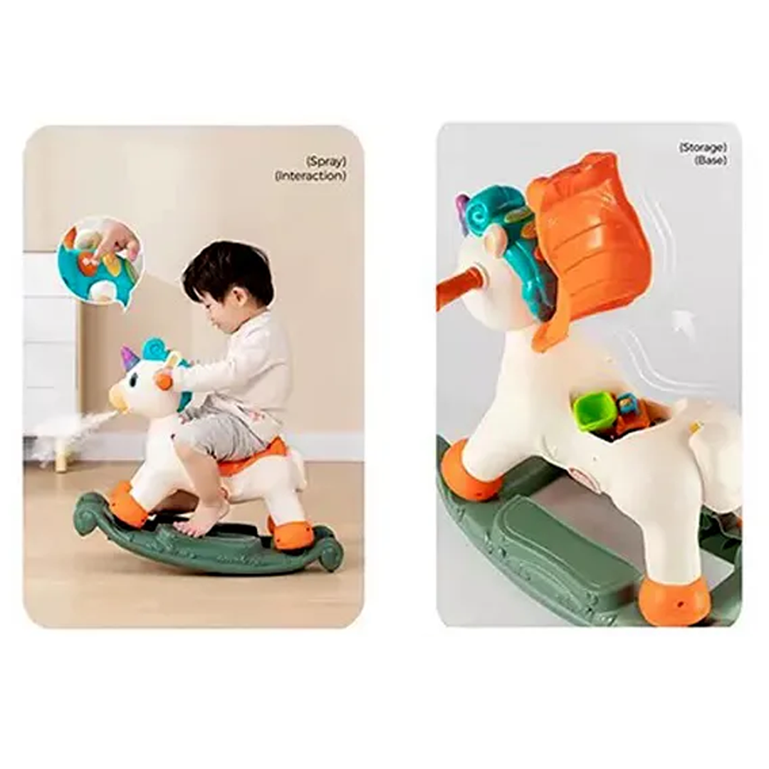 Hola Toys Musical Unicorn – 3-in-1 Rocking Spray Ride-On for Kids (18 Months to 8+ Years)