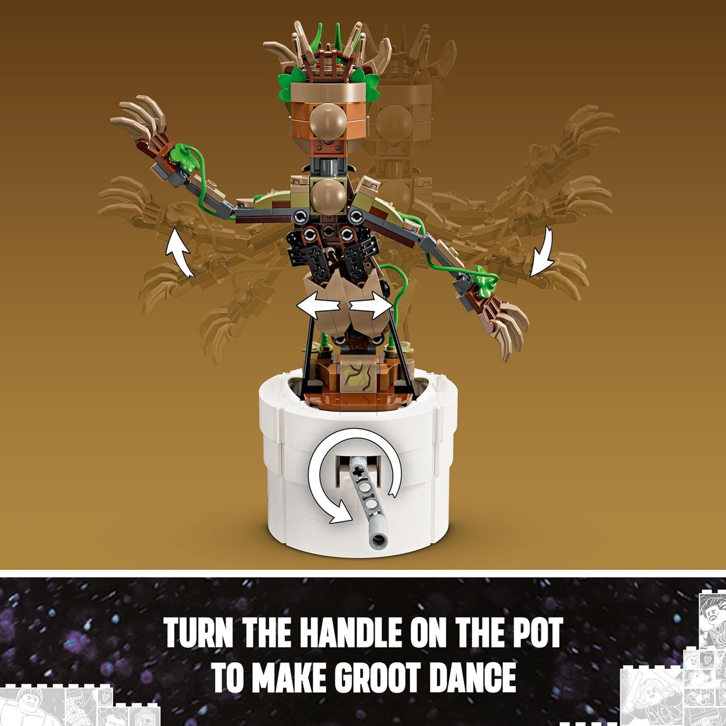 LEGO Marvel Dancing Groot Buildable Animated Toy 76297 Building Blocks
