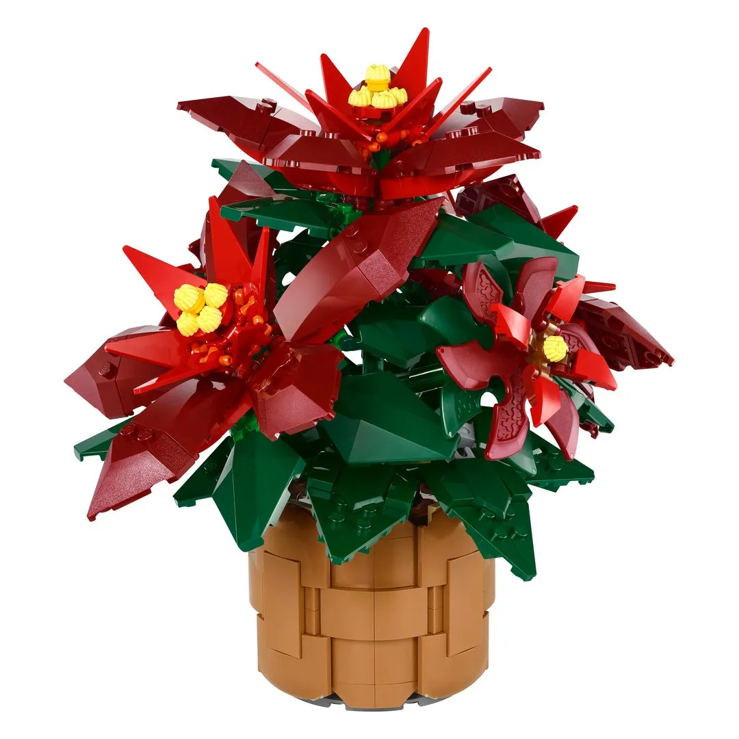 LEGO Icons Poinsettia Plant Decor Building Set 10370 (608 Pieces)-Botonical Collection