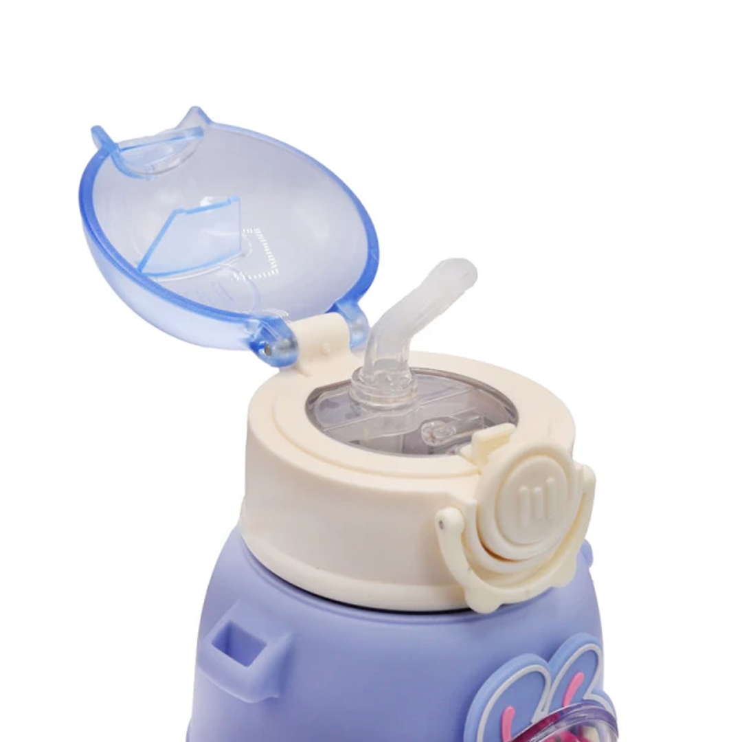 Happy Baby Bear Stainless Steel Water Bottle For Kids 600 ML (Blue)