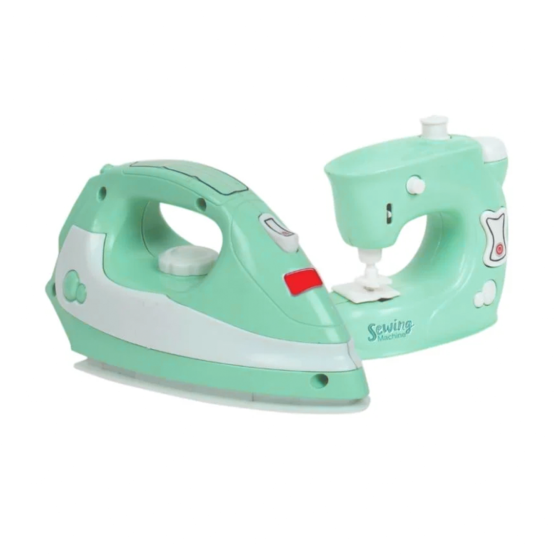 Pablo Honey Mini Iron & Sewing Machine Household Play Set (Blue)