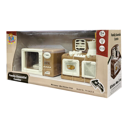 Pablo Honey Mini Microwave, Kitchen Oven Household Play Set (Brown)