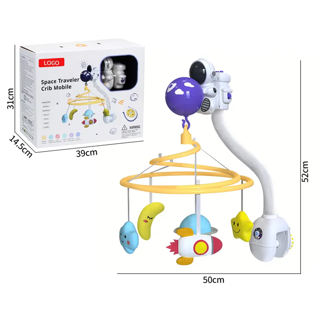 Space Travel Crib Mobile with Music and Lights, Baby Mobile for Crib